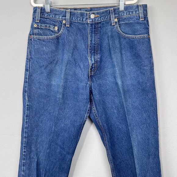 VTG Levis 505 Jeans Mens 36x36 Blue Dark Wash Regular Fit Denim Y2K Western - Picture 4 of 9